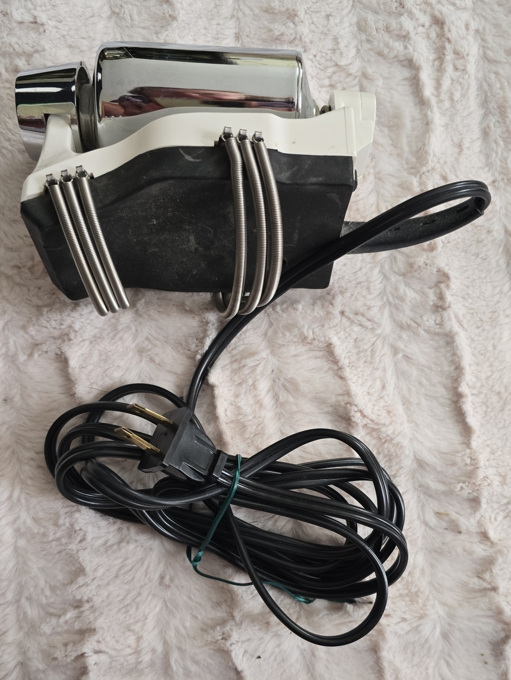 Oster White and Silver Electric Massager Attachment with Black Cord